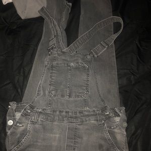 distressed skinny jean overalls